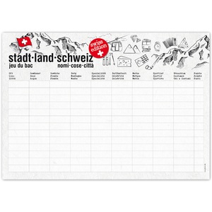 Trendform, Papiertischset Stadt-Land-Schweiz, Trendform Tischset STADT-LAND-CH 42 cm x 29.7 cm