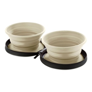 Hunter, Hunter Reisenapf Road Refresher 1400 ml, Hunter Silikon Reisenapf List mit Tasche - Beige -
