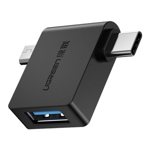 Ugreen, Ugreen Micro USB + USB-C zu USB-A 3.0 Adapter - Schwarz, 