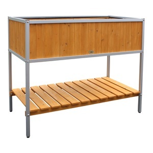 Habau, Habau Hochbeet mit Aluminium Rahmen, Habau Hochbeet mit Aluminium Rahmen - Braun -
