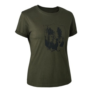 Deerhunter, Deerhunter Damen T-Shirt mit Deerhunter shield - Bark Green, 