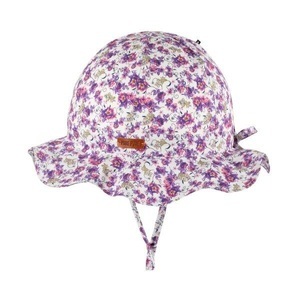 Pure Pure, Mädchen Sonnenhut White/grape Mädchen 47, Sommerhut BLÜMCHEN in white/grape