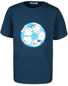 zoolaboo, zoolaboo T-Shirt FUßBALL MIT WENDEPAILLETTEN meliert in dunkelblau in Gr. 92, 