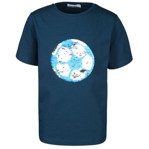 zoolaboo, zoolaboo T-Shirt FUßBALL MIT WENDEPAILLETTEN meliert in dunkelblau in Gr. 92, 