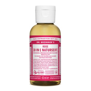 Dr.Bronner, Dr. Bronner - vegane 18-1 Naturseife (Grösse: 60ml, Duft: Rose), 