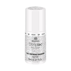 Alessandro, Striplac Peel or Soak - Inspiring Diamond, Alessandro International StripLac Peel or Soak 8 ml - 160 Inspiring Diamond Glitter