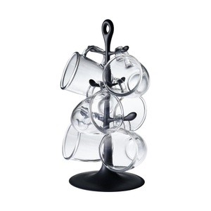 BODUM, Tassenhalter mit sechs Tassen von Bodum, Bodum Tassenhalter Bistro 350 ml, 6 Stück, Transparent
