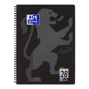 Oxford, OXFORD Collegeblock Touch A4+ 400121610 schwarz, liniert 90g 80 Blatt, Oxford Collegeblock Touch, A4+, schwarz, liniert, 90g, 80 Blatt, 400121610