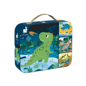 Janod, Janod - Puzzle Dinosaurier 4 Motive, 16 Teile - aus Karton, Janod Puzzle »Puzzle Dinosaurier«, (43 tlg.)