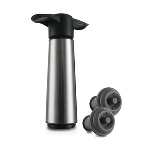 Vacuvin, Vacuvin Vakuumpumpe Wine Server Inox, Vacuvin Vakuumpumpe Wine Server Inox + 2 Zapfen Schwarz/Silber