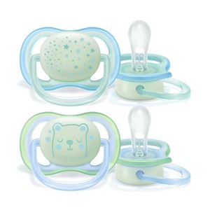 Avent Philips, Avent Philips Schnuller ultra air Night 0-6M Boy Sternen/Katze (1 Stück), Philips AVENT Nuggi Ultra Air Night 0-6 Monate