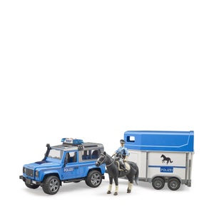 Bruder, Land Rover Defender Polizeifahrzeug und Pferdeanhänger, Spielfahrzeug, Land Rover Defender Polizeifahrzeug und Pferdeanhänger, Modellfahrzeug