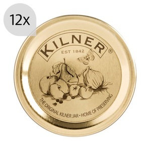 KILNER, Kilner Deckeldichtungen, 12 Stück, Kilner - Deckel für Einmachgläser, 12 Stück, Gold