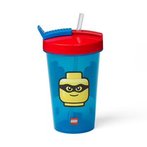 ROOM COPENHAGEN, Room Copenhagen Becher mit Strohhalm, LEGO Becher mit Strohhalm Iconic classic Bright Blue