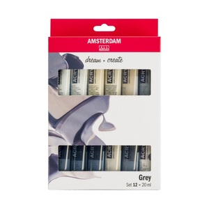 Talens, Talens Acrylfarbe Acrylfarbe, Amsterdam Acrylfarbe Greys 12 Tuben à 20 ml