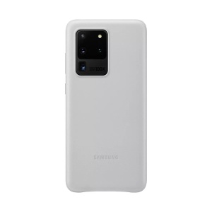 Samsung, Samsung Leather Cover - Schutzhülle (Passend für Modell: Samsung Galaxy S20 Ultra), Samsung Leather Cover Cover Samsung Galaxy S20 Ultra 5G Grau Stoßfest