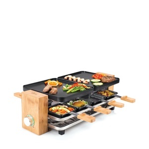 Koenig, Koenig B02169 - Raclettegrill (Bambus/Schwarz), KOENIG Bamboo 8 Raclettegrill