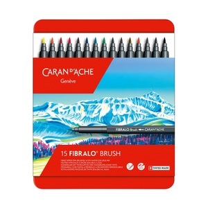 Caran d'ache, CARAN D'ACHE - 15er-Pack Filzstifte Fibralo Brush - Multicolor, Caran d'Ache Classic Fibralo Brush, 0.5-5mm, 186.315, (15 Farben assortiert)