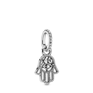 Pandora, Pandora Charm Damen Silber ONE SIZE, Pandora Dangle Protective Hamsa Hand Anhänger Damen
