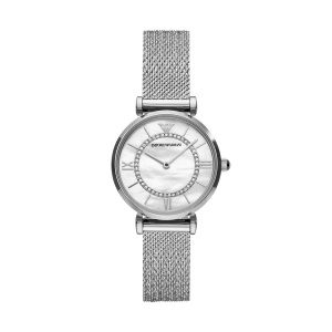 Emporio Armani, Emporio Armani Gianni T-Bar AR11319 Damenuhr, Emporio Armani - Analoguhr, Gianni T-bar, 32mm, Silber