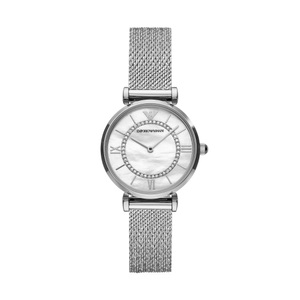 Emporio Armani, Emporio Armani Gianni T-Bar AR11319 Damenuhr, Emporio Armani - Analoguhr, Gianni T-bar, 32mm, Silber