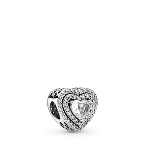 Pandora, Pandora Sparkling Levelled Hearts Charm Charm Damen, Pandora Sparkling Levelled Hearts Charm Charm Damen