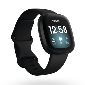 Fitbit, FITBIT Versa 3 - Smartwatch (Silikon, Schwarz), fitbit Sportuhr »Fitbit Versa 3 Smartwatch«
