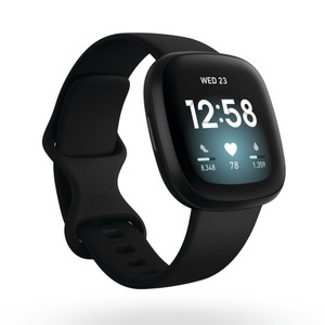 Fitbit, FITBIT Versa 3 - Smartwatch (Silikon, Schwarz), Fitbit Versa 3