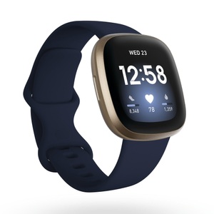 Fitbit, FITBIT Versa 3 - Smartwatch (Silikon, Blau/Gold), fitbit Fitness-Tracker »Versa 3«