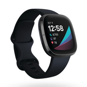 Fitbit, FITBIT Sense - Fitness-Smartwatch (Carbon/Graphite), Fitbit Sense Carbon/Graphite Schwarz