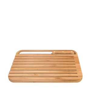 Pebbly, Pebbly - Brotschneidebrett & Brotmesser Set natural, 36x26 cm, Schneidebrett Pebbly