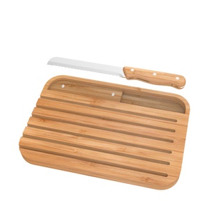Pebbly, Pebbly Brotbrett mit Messer, Pebbly - Brotbrett BAO - bambus/silber - Mischmaterial - 20/29/2 cm