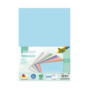 folia, Folia Tonpapier Tonpapier, Folia Farbiges Papier Farbig Assortiert Papier A4 6495 100 Blatt