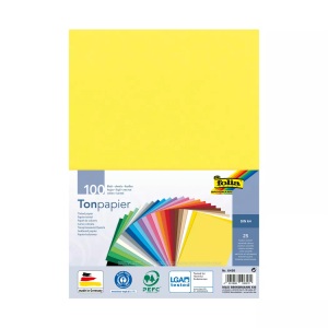 folia, Folia Tonpapier Tonpapier, Tonpapier-Block 25 FARBEN 100-teilig in bunt