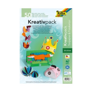 folia, Folia Tonpapier und Fotokarton Tonpapier und Fotokarton, Folia Kreativpack Farbig | 23 × 33 cm | 50 Stück