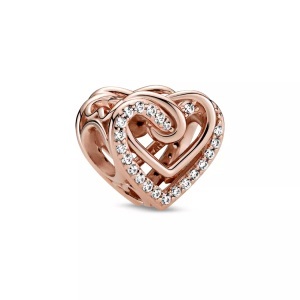 Pandora, Pandora Sparkling Entwined Hearts Charm Damen, Pandora Sparkling Entwined Hearts Charm Damen