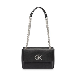 Calvin Klein, Crossbody Bag Damen Schwarz ONE SIZE, Calvin Klein EW CONV FLAP X BODY MD EYELETS-0 Einmalige Grösse