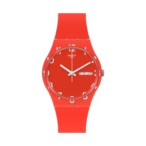 Swatch, swatch Analoguhr Herren Rot 34mm, Swatch Original Gent Uhren Unisex