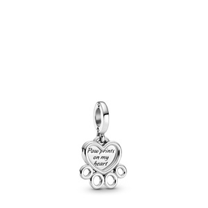 Pandora, PANDORA Charm Damen Silber ONE SIZE, Pandora Heart & Paw Print Anhänger Damen