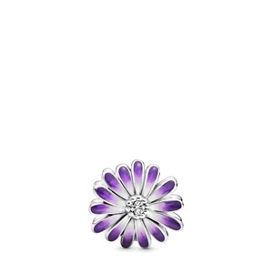 Pandora, PANDORA Charm Damen Silber ONE SIZE, Pandora Purple Daisy Charm Damen