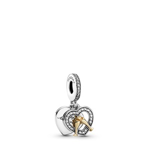 Pandora, PANDORA Charm Damen Silber ONE SIZE, Pandora Two-tone Happy Annyversary Anhänger Damen