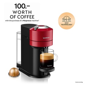 Krups, KRUPS Vertuo Next XN9105CH - Nespresso® Kaffeemaschine (Schwarz/Rot), Krups Nespresso Vertuo Next, Cherry Red Nespresso Maschine