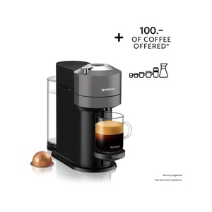 De Longhi, DE-LONGHI Vertuo Next ENV120.GY - Kapselmaschine (Dunkelgrau), De Longhi Nespresso Vertuo Next, Dark Grey Nespressomaschine ? Dunkelgrau