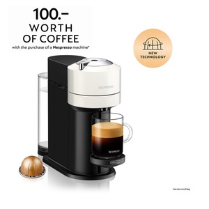 De Longhi, DE-LONGHI Vertuo Next ENV120.W - Kapselmaschine (Weiss), DELONGHI NESPRESSO Kapselkaffeemaschine VERTUO NEXT