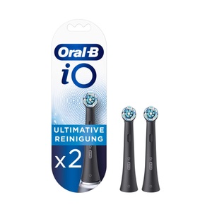 Braun, Braun Oral-B iO Ultimative Reinigung 2er Bürstenkopf schwarz, ORAL-B iO Ultimative Reinigung 2er - Aufsteckbürsten (Schwarz)