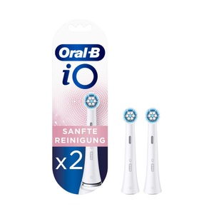 Braun, Braun Oral-B iO Sanfte Reinigung 2er Bürstenkopf weiss, ORAL-B iO Soft 2er - Aufsteckbürsten (Weiss)