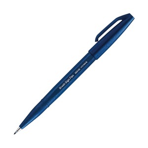 Pentel, Pentel Pinsel-Filzstift Pinsel-Filzstift, Pentel Brush Sign Pen, stahlblau, Pinsel-Filzstift, SES15C-CA