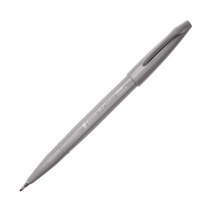 Pentel, pentel Fasermaler Brush Sign Grau, 1, Pentel Brush Sign Pen, grau, Pinsel-Filzstift, SES15C-N