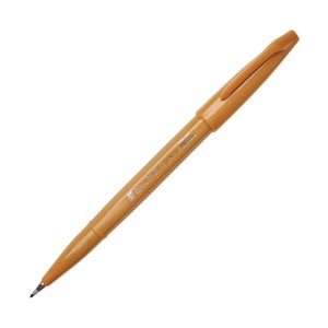 Pentel, pentel Fasermaler Brush Sign Ocker, 1, Pentel Brush Sign Pen, ocker, Pinsel-Filzstift, SES15C-Y
