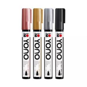 Marabu, Acrylfarbe Acrylfarbe, Marabu Acrylmarker YONO Set 1.5 - 3 mm, 4-teilig, Metall